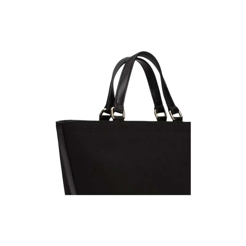 Tommy Hilfiger PU Polyurethane Tote Bag, Shopping Bag, Shoulder Bag, Crossbody Bag, Handbag Trumpets Women's Black-3