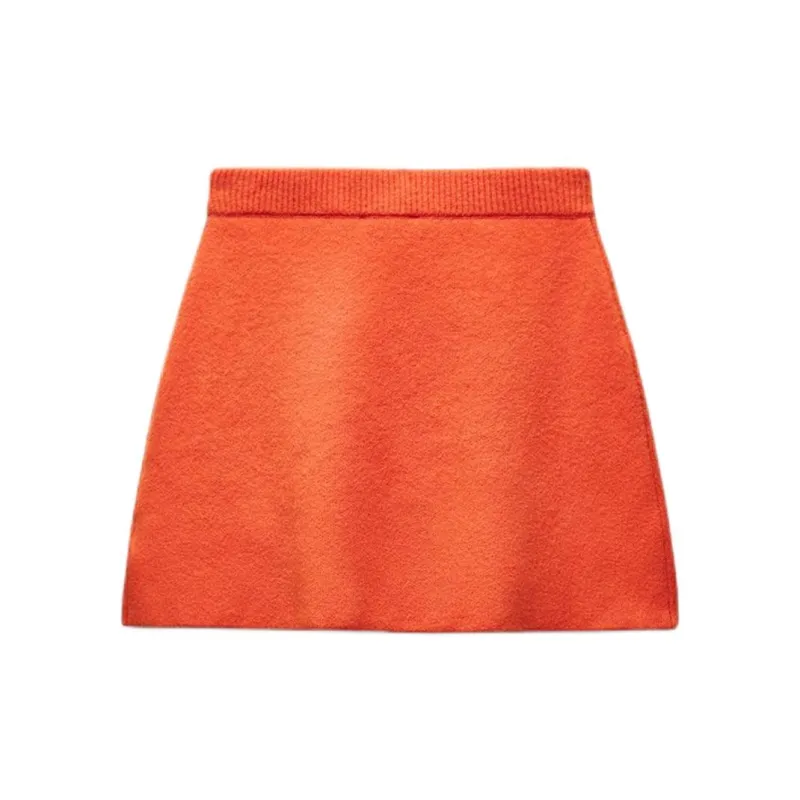 ZARA Casual Short Skirts Women's Orange-1