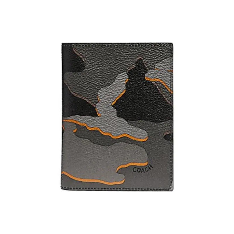 COACH Coated Canvas Passport Holder Mini Men's Antique Nickel Gray Multiple-0
