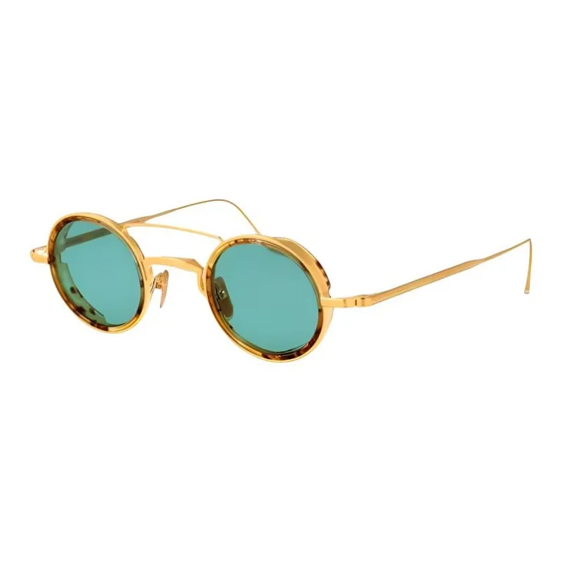 JACQUES MARIE MAGE Metal Round Sunglasses Unisex Gold-0