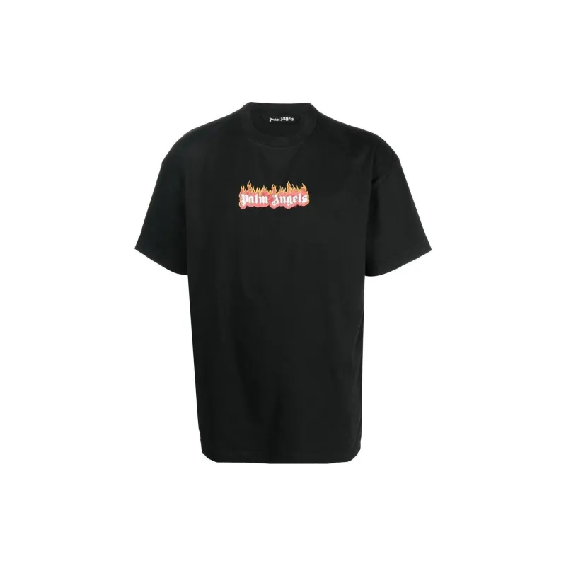 PALM ANGELS Garment Dye Burning Logo Classic T Shirt-0