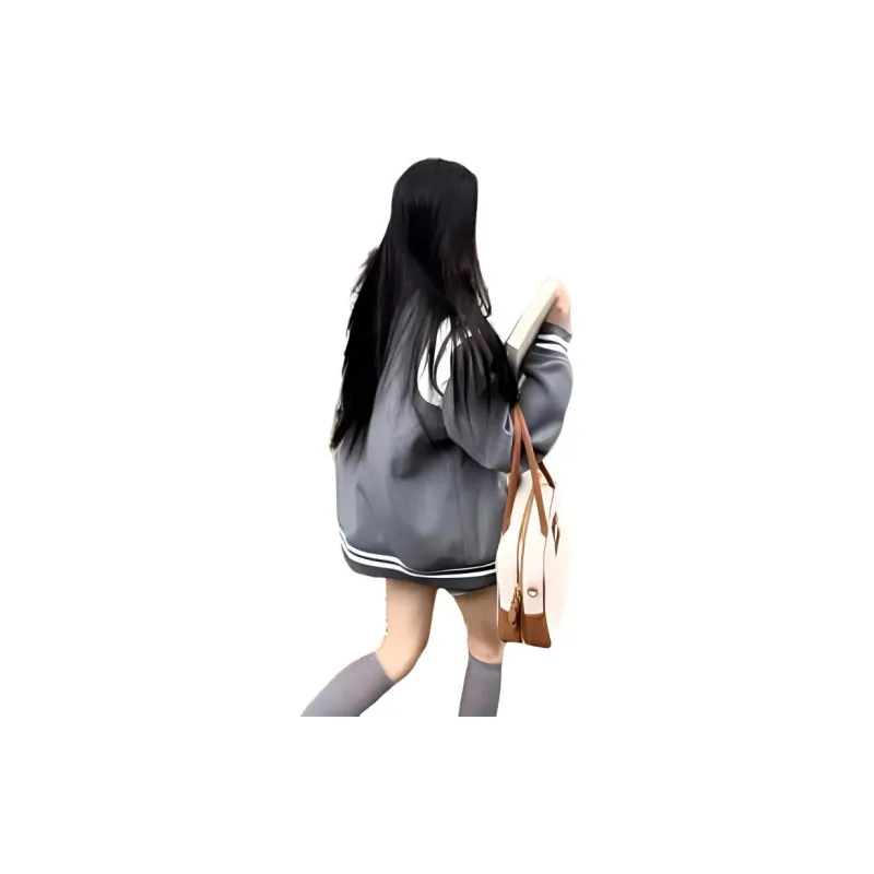 Vine Color Baseball Jacket Women's Gray-8
