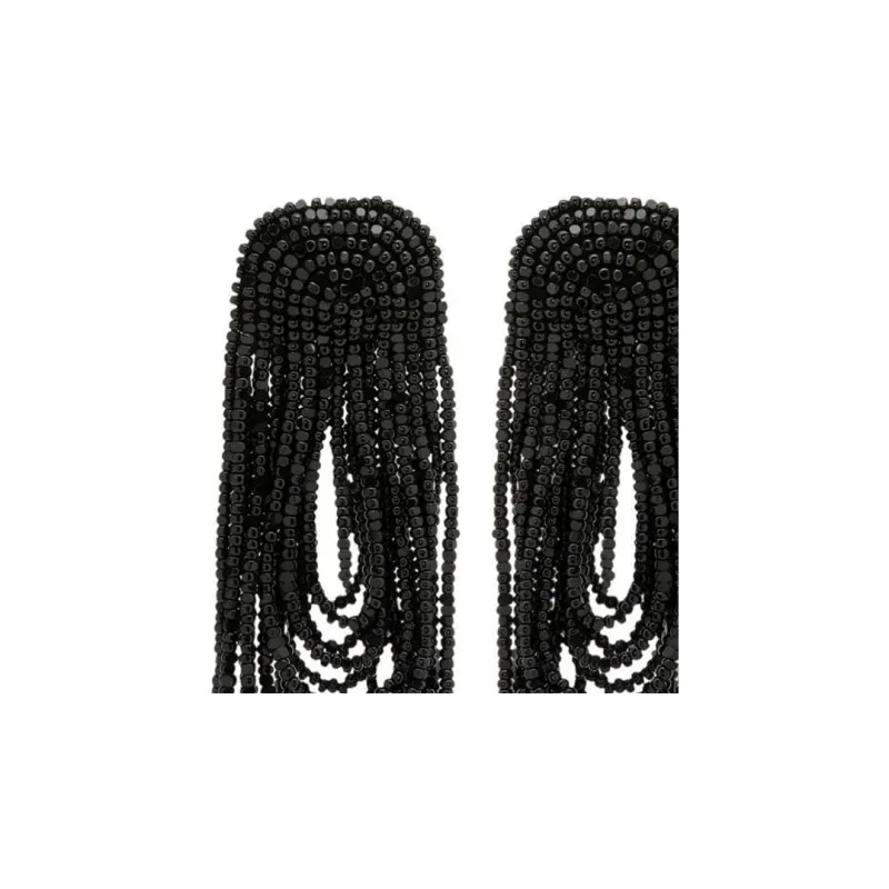 Oscar De La Renta Beaded Curtain Earrings-2