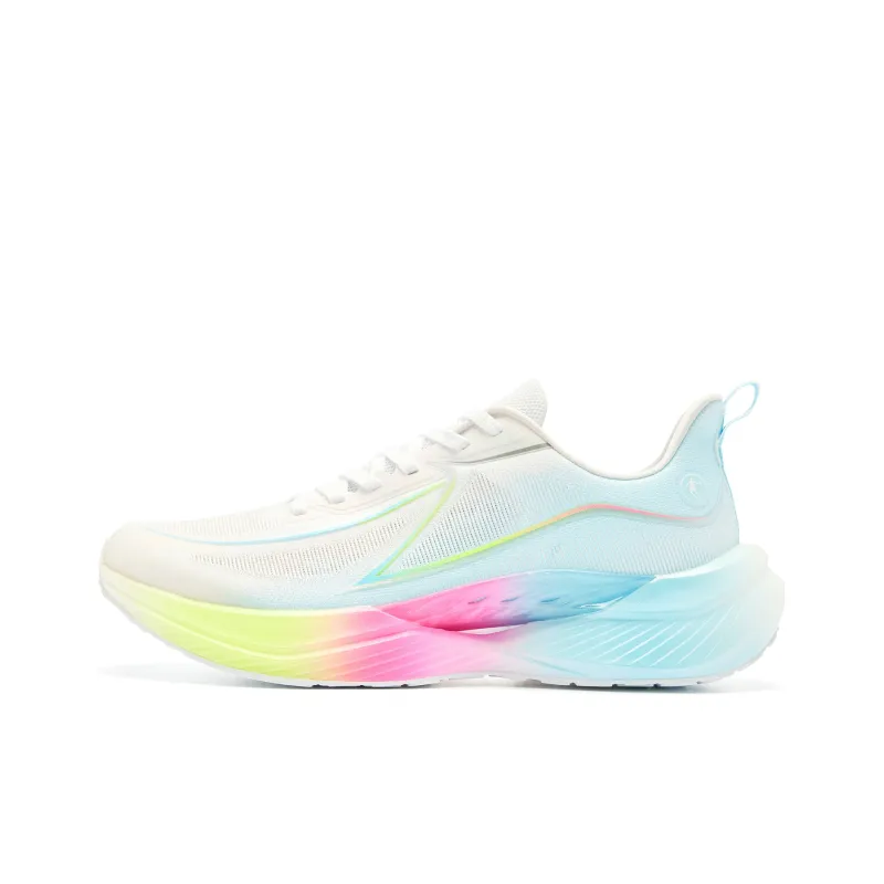 QIAODAN Cushioned Slip Resistant Abrasion Resistant Low Top Casual Running Shoes Men's White Blue-0