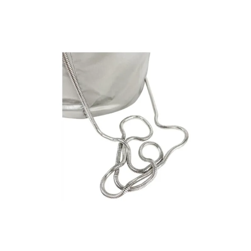 EDT Woolen Drawstring Bucket Bag Shoulder Bag Crossbody Bag Handbag Small Size Unisex Silver-4