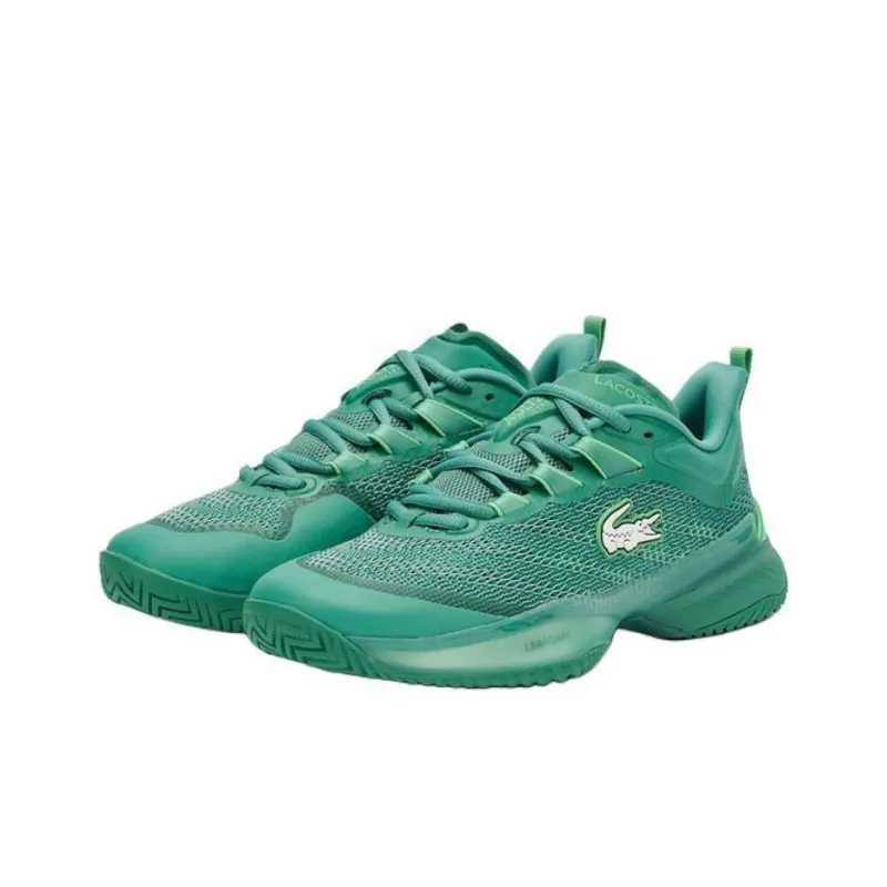 LACOSTE Abrasion Resistant Low Top Tennis Shoes Women's Green-2