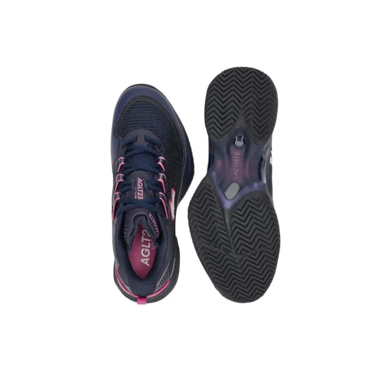 LACOSTE Abrasion Resistant Low Top Tennis Shoes Women's Navy Blue-4