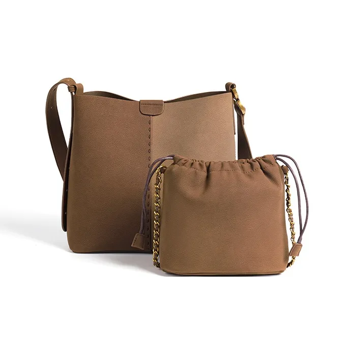 BEMIX PETS PU Crossbody Bag, Shoulder Bag Regular Women's Maillard Style Brown-0