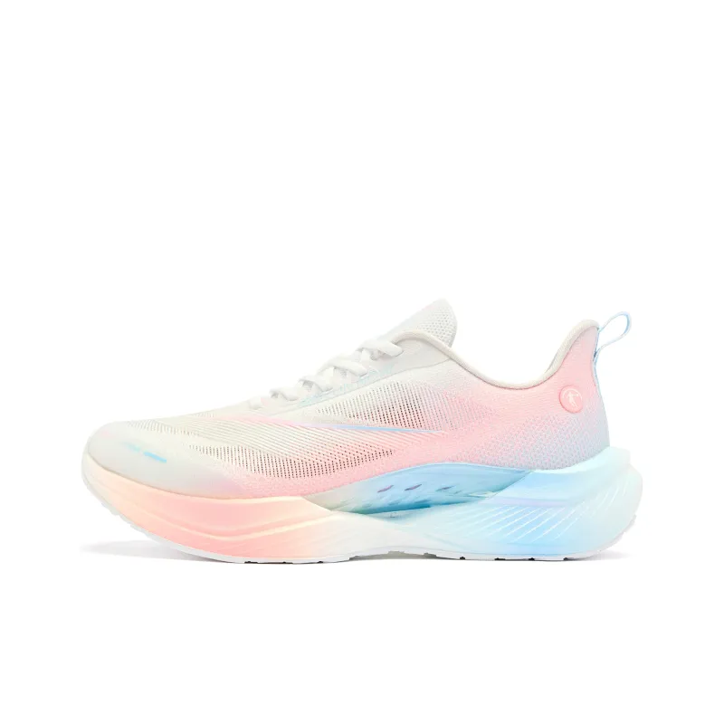 QIAODAN Feiying TEAM3.0 Cushioning Anti-Slip And Wear-Resistant Low-Top Casual Running Shoes Women's White Pink Blue-0