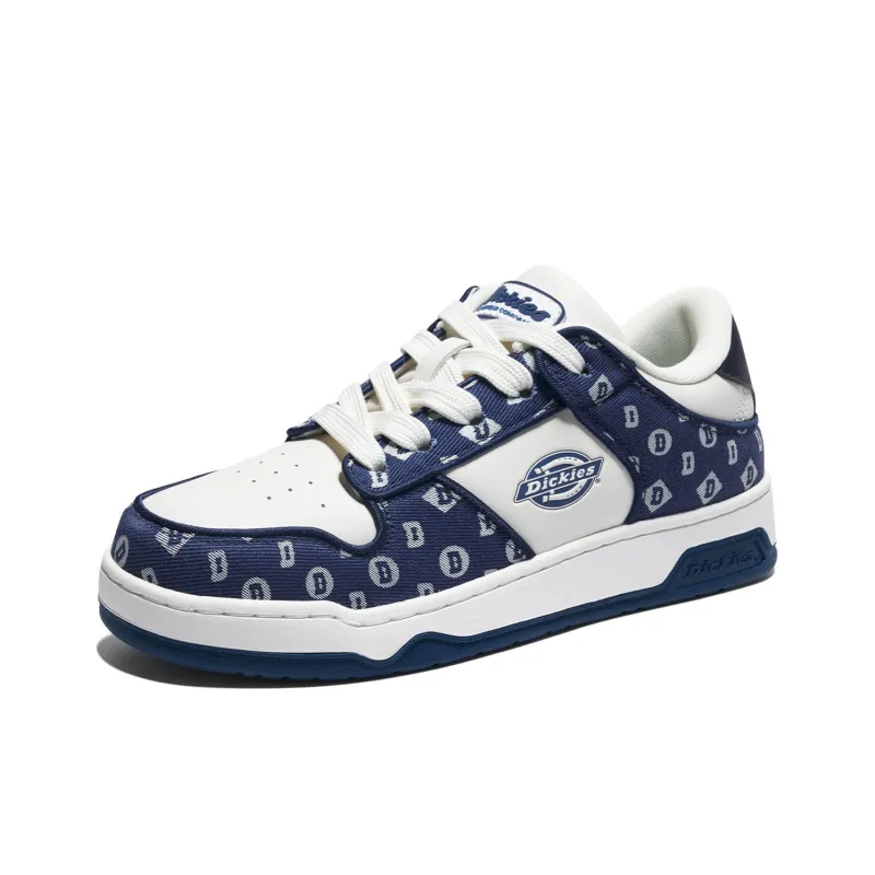 Dickies Anti Slip Wear Resistant Low Top Skateboard Shoes Men's White Blue-1
