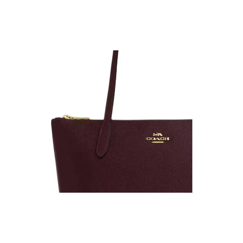 COACH Recycled Leather Handbag, Shoulder Bag Medium Size Women's Merlot-4