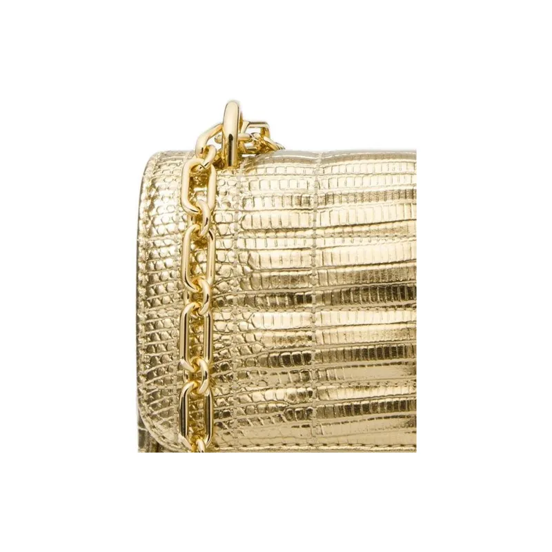 MICHAEL KORS Split Cow Leather Portable Crossbody Bag, Shoulder Bag Small Size Women's Wheat Wave Gold-2