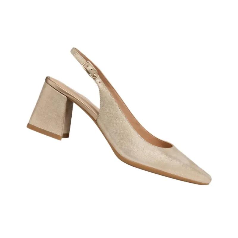 GEOX Giselda Chunky Heel High Heels 6.5cm Women's Light Gold-2