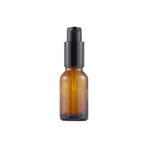 JIANYINGSHU Glass Lotion Bottle Portable Dispenser Bottle With Light Protection Glass Push Button Travel Mini Bottle