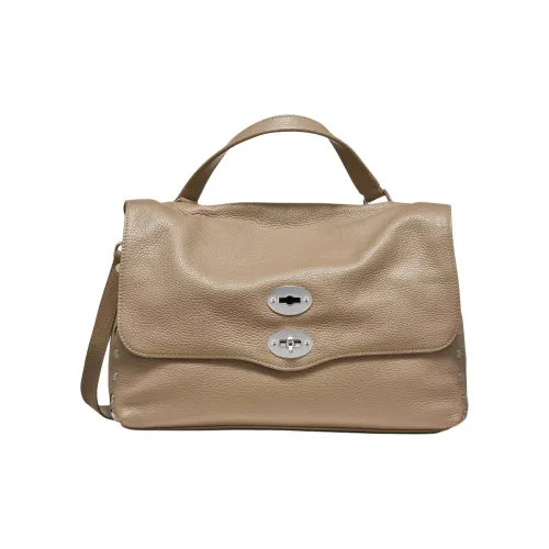 Zanellato Postina Calfskin Messenger Bag One Shoulder Crossbody Handbag Medium Size Women's Gray