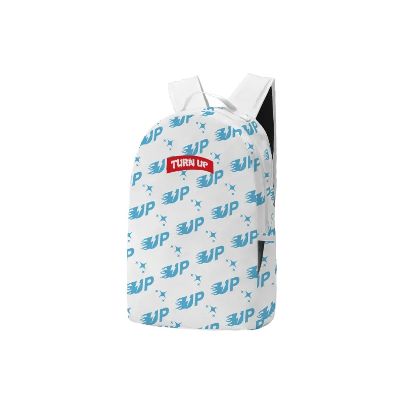 TURN UP Polyester Students Backpack Regular Unisex White-1