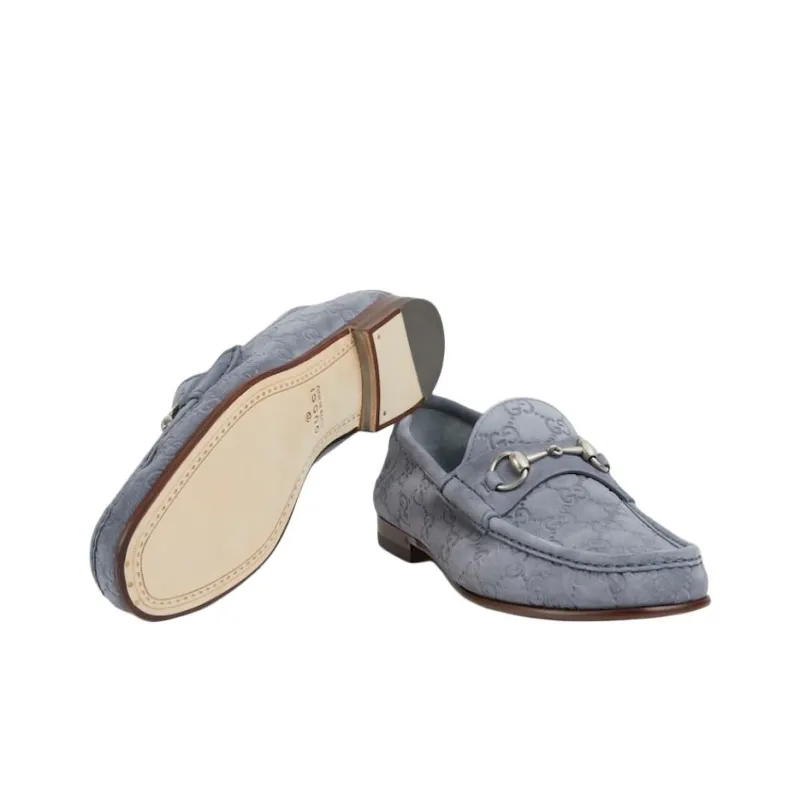 GUCCI Horsebit 1953 Loafer 'GG Suede Grey'-5