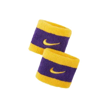 Nike Sports Wristbands Breathable One Size Yellow & Purple Patchwork Elastic Fabric Unisex