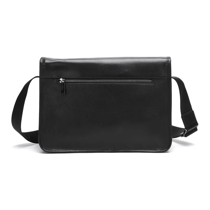 ELLE HOMME Cow Leather Crossbody Bag Regular Men's Black-3