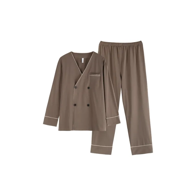 Xuan Liang Pajama Set Men's Latte Brown-0