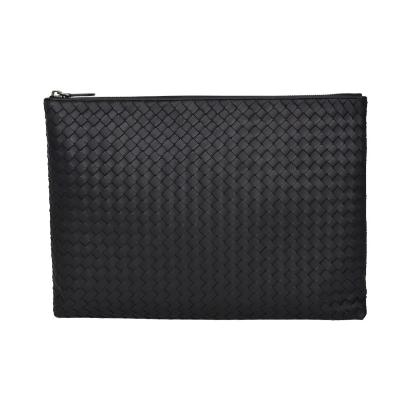 Bottega Veneta Sheepskin Clutch Unisex Gray Blue-2