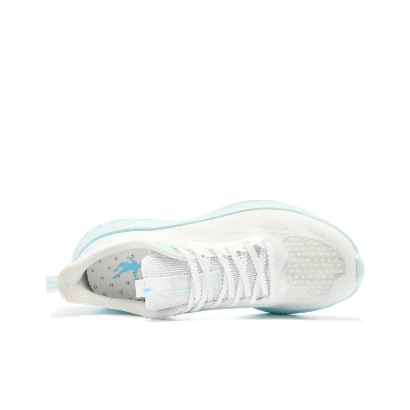 QIAODAN Cushioned Slip Resistant Abrasion Resistant Low Top Casual Running Shoes Women's White Blue-4