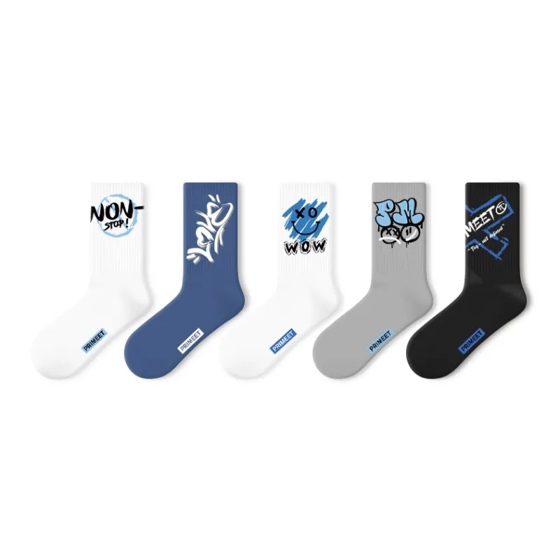 Primeet Mid Calf Socks Unisex 5 Pack-152