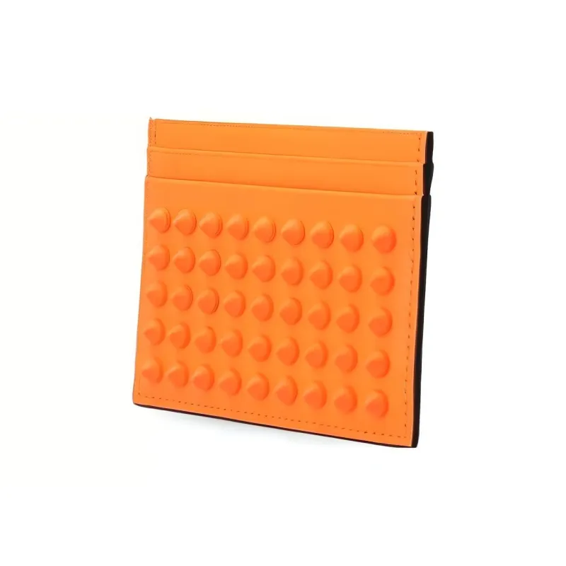 CL LUBOTING Cow Leather Card Holder Regular Men's Orange-2