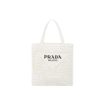PRADA Raffia One Shoulder Handbags Women's White