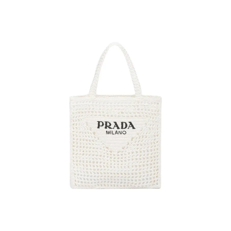 PRADA Raffia One Shoulder Handbags Women's White-0