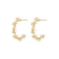 Gold Floral Stud Earrings, 1 Pair EH-3207.ebA