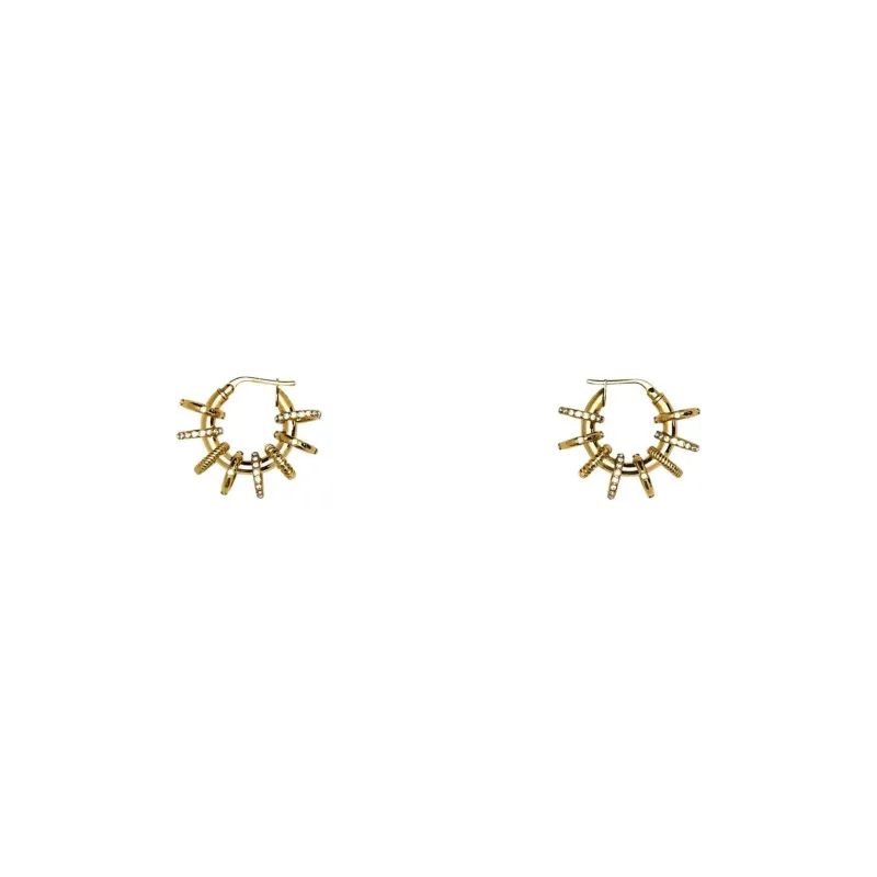 AMINA MUADDI Embellished Hoop Earrings-0