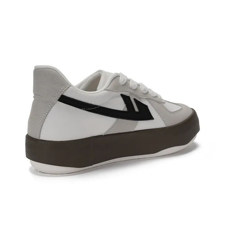 Warrior Cushioning Wear-Resistant Low-Top Casual Shoes Unisex White Gray Black-3