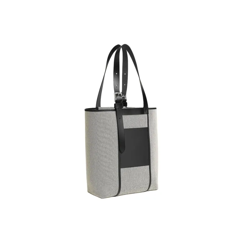 HERMES Etriviere Pocket H-Canvas With Hunter Leather And Swift Calfskin Shoulder Bag Women's Black-1