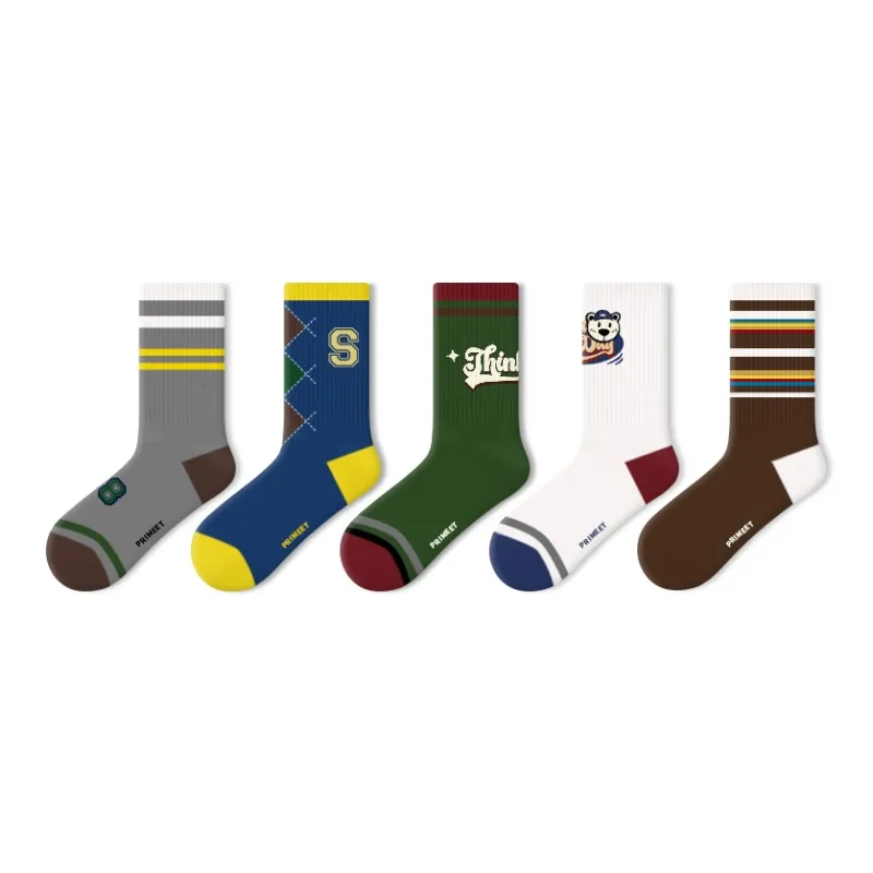 Primeet Mid Calf Socks Unisex 5 Pack-4