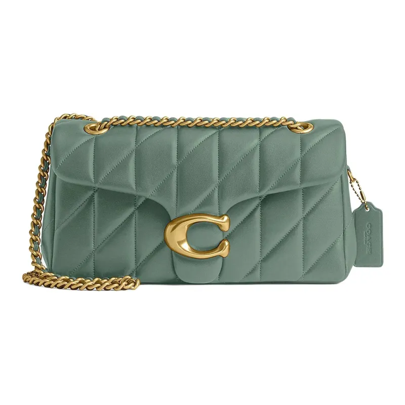 COACH Tabby Nappa Leather Crossbody Bag, Shoulder Bag Medium Size Women's Green-0