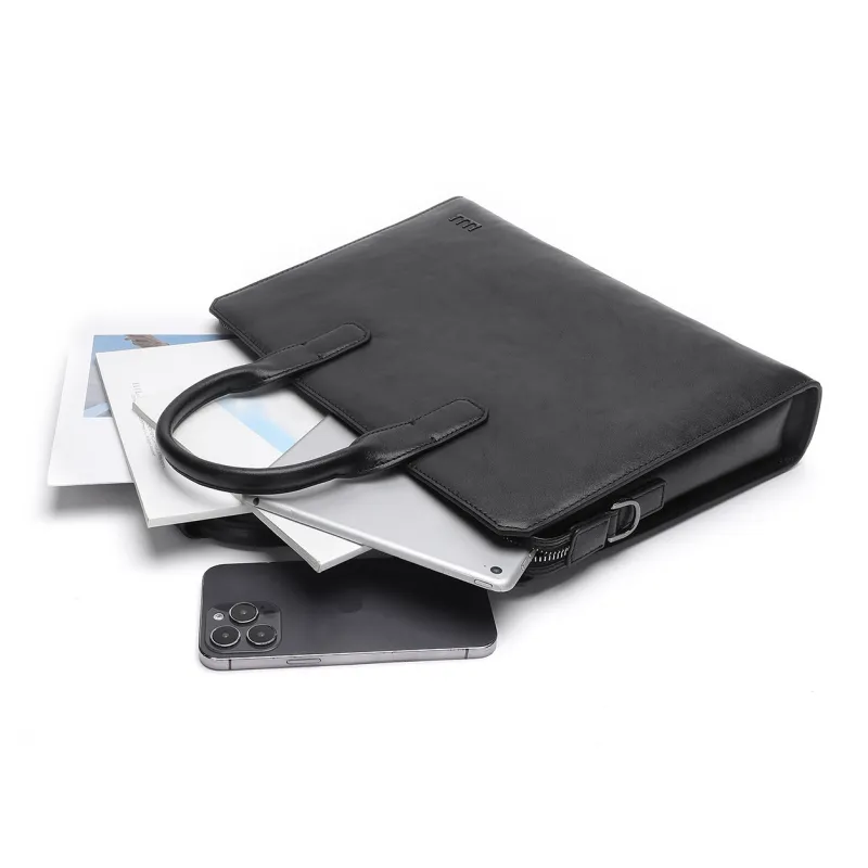 ELLE HOMME Cow Leather Official Briefcase Regular Men's Black-7
