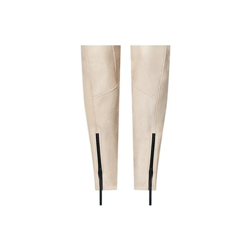 LOUIS VUITTON Zipper Accent Grained Leather Biker Pants-3