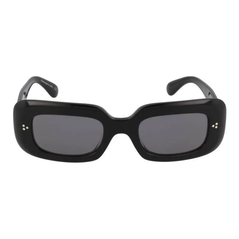 Oliver Peoples Plastic Metal Square Sunglasses Unisex Black-1
