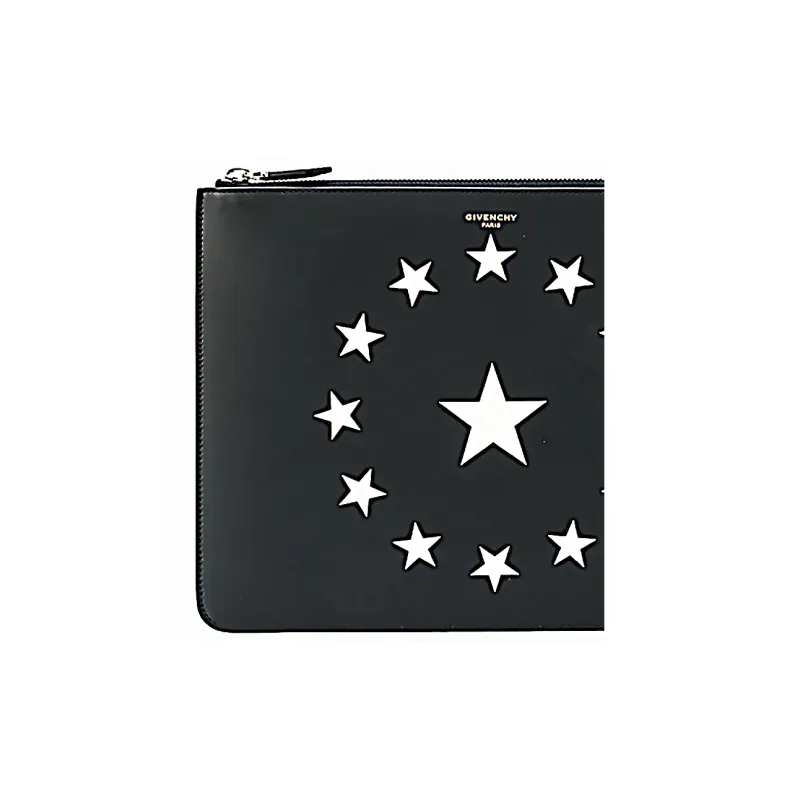 GIVENCHY Leather Clutch Unisex Black-3