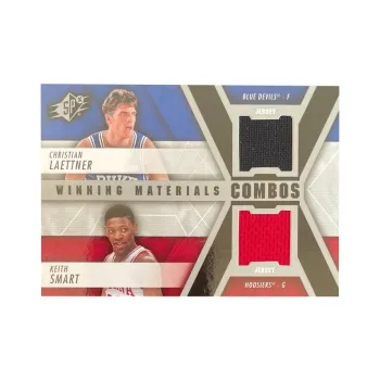 UPPER DECK 2014 15SPX Christian Laettner & Kasey Smith Double Pane Two Tone Game Jersey Thick Card Sports Cards 1 Pc