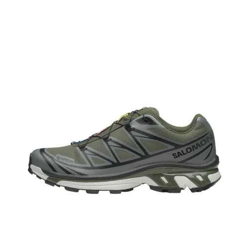 SALOMON XT 6 Waterproof Low Top Training Shoes Unisex Green Gray