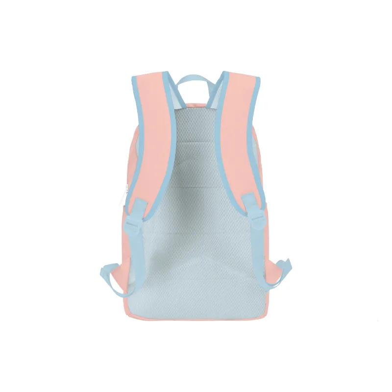 TURN UP Polyester Student Backpack Large Size Unisex Light Blue-19