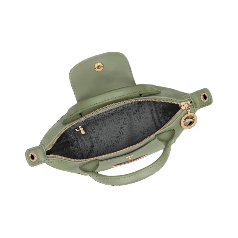 LONGCHAMP Le Pliage Xtra Cow Leather Dumpling Bag One Shoulder Handbag Mini Women's Laurel Green-3