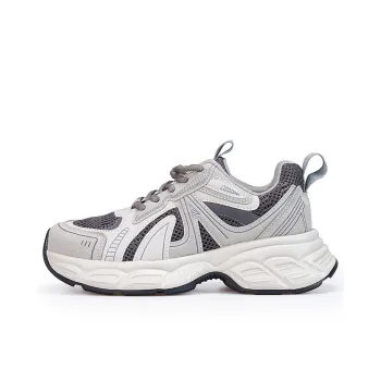 Joy&Mario Lightweight Height Increasing Low Top Chunky Sneakers Women's Gray