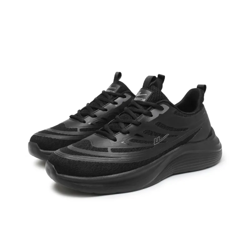 Warrior Cushioning Breathable Lightweight Low Top Casual Training Long Distance Running Running Shoes Men's Black-3