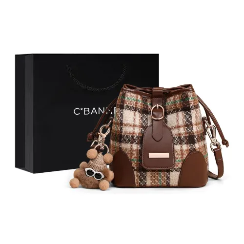 C°BANNER Fabric Shoulder Bag, Crossbody Bag, Bucket Bag Regular Women's Coffee