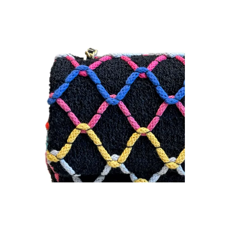 CHANEL Classic Flap CF Woolen Flap Bag, Shoulder Bag, Crossbody Bag Women's Multicolor-2