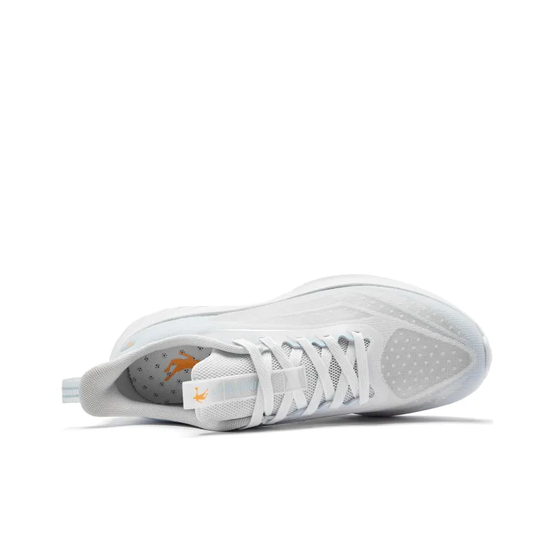 QIAODAN Cushioning, Slip Resistant, And Abrasion Resistant Low Top Casual Running Shoes Men's White Blue-3