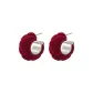 Athena Red Velvet Hoop Earrings, Tubas